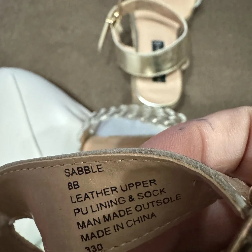Steven by Steve Madden Sabble Gold Espadrille Wedge Sandals Size 8